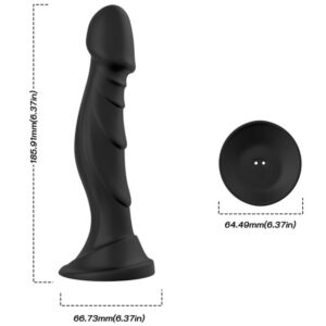 DILDO VIBRATOR & ANAL PLUG REMOTE CONTROL BLACK