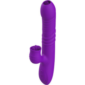 FULLY G SPOT RABBIT VIBRATOR WITH STIMULATING TONGUE VIOLET HEAT EFFECT