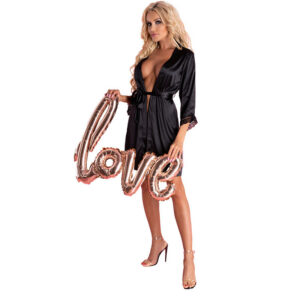 ARILADYEN LC 90568 DRESSING GOWN + PANTY BLACK L/XL