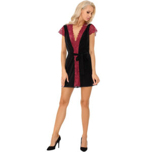 KUMIKO LC 90428 DRESSING GOWN + PANTY BLACK L/XL