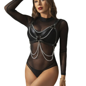 HARNESS BRA WITH CHAINDETAIL ONE SIZE