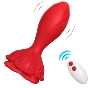 PINK VIBRATOR & ANAL PLUG SMALL REMOTE CONTROL RED
