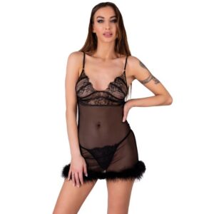 ZERUNAM SET BABYDOLL + BLACK THONG