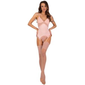 PERSINNE PEACH SET CORSET + PANTY + STOCKINGS
