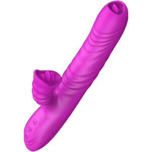ANGELIA MULTIFUNCTION VIBRATOR DOUBLE TONGUE VIOLET HEAT EFFECT