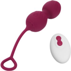 BLOSSOMS VAGINAL DUMBBELL VIBRATION REMOTE CONTROL 10 VIBRATIONS DARK RED