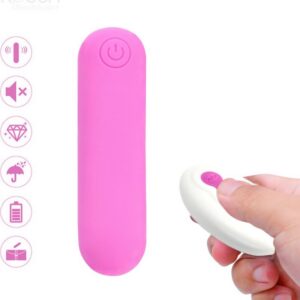 SPLASH JOLINE VIBRATOR BULLET SILICONE REMOTE CONTROL 10 VIBRATIONS 65 X 15 CM PINK