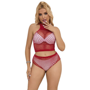 952402 FISHNET SET WITH PINK DIAMONDS ONE SIZE