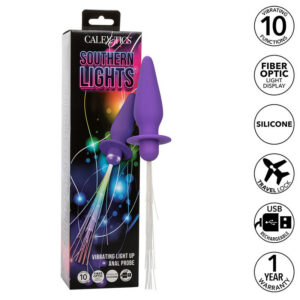 SOUTHERN LIGHTS LIGHT UP ANAL PLUG 10 VIBRATIONS SILICONE PURPLE