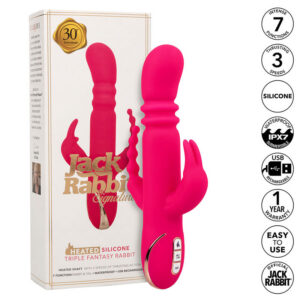 JACK FANTASY TRIPLE HEATED VIBRATOR RABBIT PINK