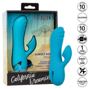 SUNSET BEACH SEDUCER VIBRATOR & STIMULATOR 10 FUNCTIONS BLUE