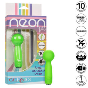 NEON VIBES THE BUBBLY VIBE MINI MASSAGER 10 VIBRATIONS GREEN