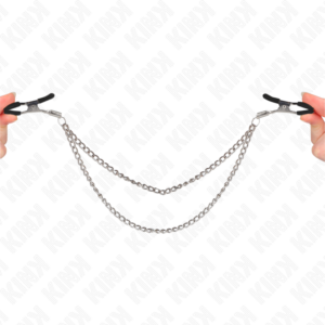 NIPPLE CLAMPS WITH 2 THICK CHAINS SILVER 20/23 CM