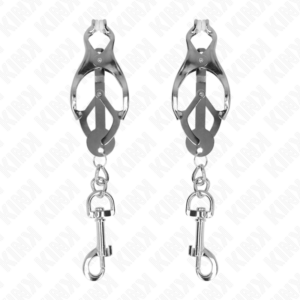 JAPANESE CLOVER NIPPLE CLAMPS WITH HOOKS SILVER