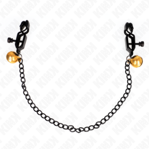 FLAT CHAIN NIPPLE CLAMPS AND BELL SILVER 30 CM