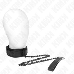 NEOPRENE BONDAGE COLLAR MODEL 2 WITH BELT 78 CM ADJUSTABLE 37.5 X 49.5 CM