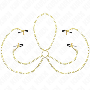 4 NIPPLE AND CLIT CLAMPS ADJUSTABLE GOLD