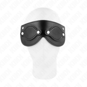 LEATHERETTE MASK WITH DETACHABLE EYE COVERS 22 x 9 CM