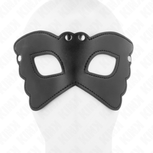 BUTTERFLY SHAPED LEATHERETTE MASK 20 x 9 CM