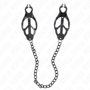 JAPANESE CLOVER NIPPLE CLAMPS WITH CHAIN BLACK 30 CM