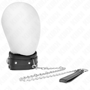 COLLAR WITH LEASH 65 CM WITH RESTRICTIONS BLACK 36-42 CM X 5.5 CM