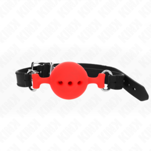 FULL SILICONE GAG 55 x 2 CM WITH 4.5 CM BALL SIZE M RED ADJUSTABLE 35-51 CM