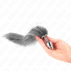ANAL PLUG SIZE S 7 X 3 CM WITH SYNTHETIC TAIL 40 CM GREY