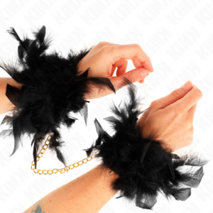 FEATHER HAND CUFFS WITH GOLD CHAIN MODEL 1