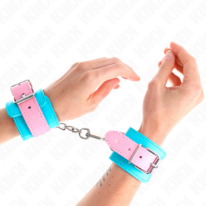 CUTE WRIST RESTRAINTS BLUE / PINK ADJUSTABLE 16-28 CM X 5 CM