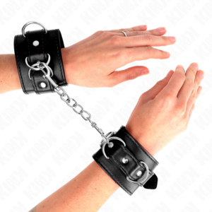 3 D-RING WRIST RESTRAINTS ADJUSTABLE BLACK 17.5-25 CM X 6 CM