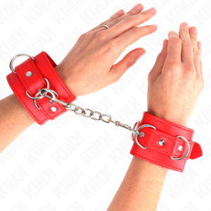3 D-RING WRIST RESTRAINTS ADJUSTABLE RED 17.5-25 CM X 6 CM