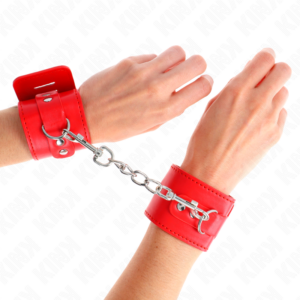 WRIST RESTRAINTS WITH PADLOCK CLOSURE RED ADJUSTABLE 16-23 CM X 5.5 CM