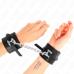 DELUXE LOCKING WRIST RESTRAINTS BLACK ADJUSTABLE 14.5-21 CM X 6 CM