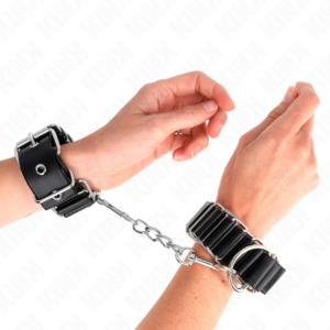 HINGE-LIKE THIN WRIST RESTRAINTS BLACK ADJUSTRABLE 16-22 CM X 3.5 CM