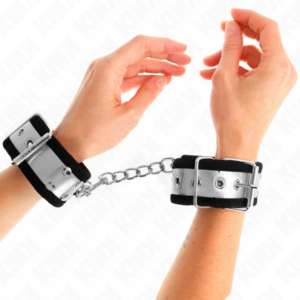 THIN WRIST RESTRAINTS BLACK / SILVER 30 X 4 CM