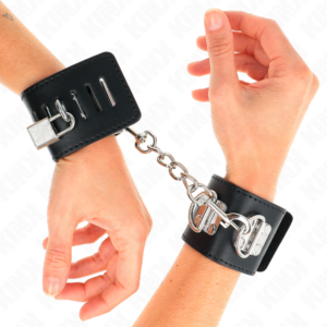 MULTIPOSITION WRIST RESTRAINTS WITH PADLOCK CLOSURE BLACK ADJUSTABLE 16-23 CM X 5.5 CM