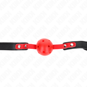 RED HOLLOW HARD BALL 4 CM GAG BLACK STRAP 60 x 2 CM ADJUSTABLE 37-52 CM