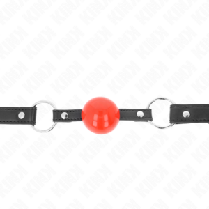 BALL 4 CM GAG WITH LOCK RED BALL BLACK STRAP 60 x 2 CM