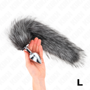 ANAL PLUG SIZE L 10 X 4 CM WITH SYNTHETIC TAIL 40 CM GREY