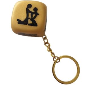 GOLDEN DICE KEYCHAIN WITH POSES
