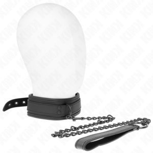 NEOPRENE BONDAGE COLLAR MODEL 1 WITH BELT 78 CM ADJUSTABLE 37.5 X 49.5 CM