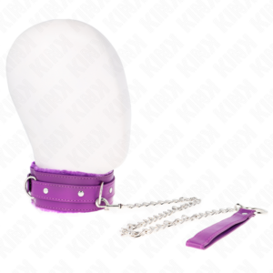 COLLAR WITH LEASH 65 CM WITH RESTRICTIONS PURPLE 36-42 CM X 5.5 CM