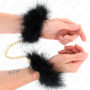FEATHER HAND CUFFS WITH GOLD CHAIN MODEL 0