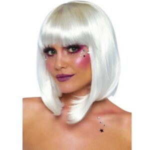 PHOSPHORESCENT BOB CUT WIG WHITE