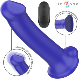 VICTORIA VIBRATOR WITH SUCTION CUP 10 VIBRATIONS DARK BLUE REMOTE CONTROL