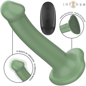 BECCA VIBRATOR WITH SUCTION CUP 10 VIBRATIONS GREEN REMOTE CONTROL