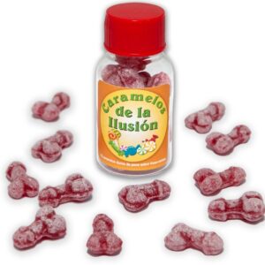 12 PENIS-SHAPED ILLUSION CANDIES STRAWBERRY/CHERRY