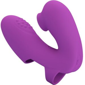 ATHENA FINGER VIBRATOR WITH CLITORIS STIMULATOR PURPLE