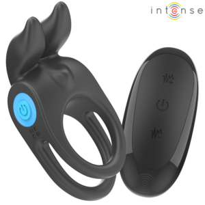 SAM VIBRATOR DOUBLE PENIS RING 10 VIBRATIONS BLACK