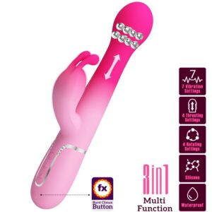DEJON 3 IN 1 MULTIFUNCTION RABBIT VIBRATOR PINK